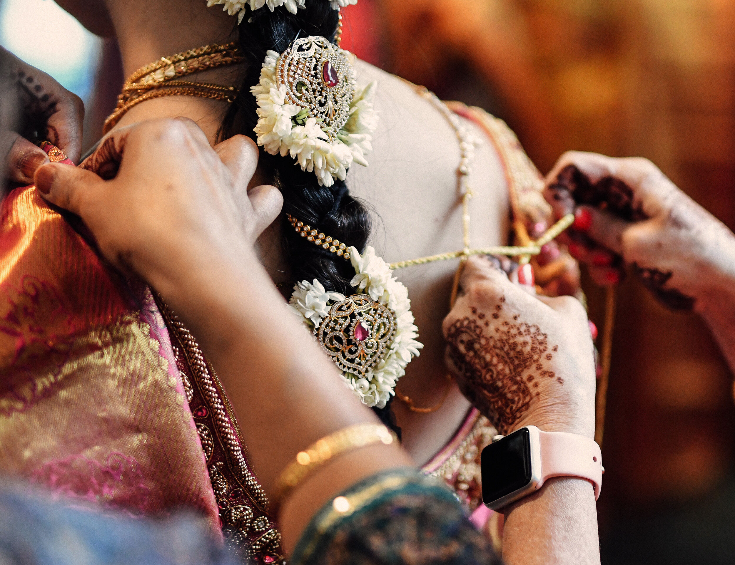 A women getting ready for her wedding